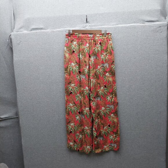 Jane + Delancey Womens Red Tropical Print Button-Up Shirt & Elastic Waist Pants - Picture 8 of 9